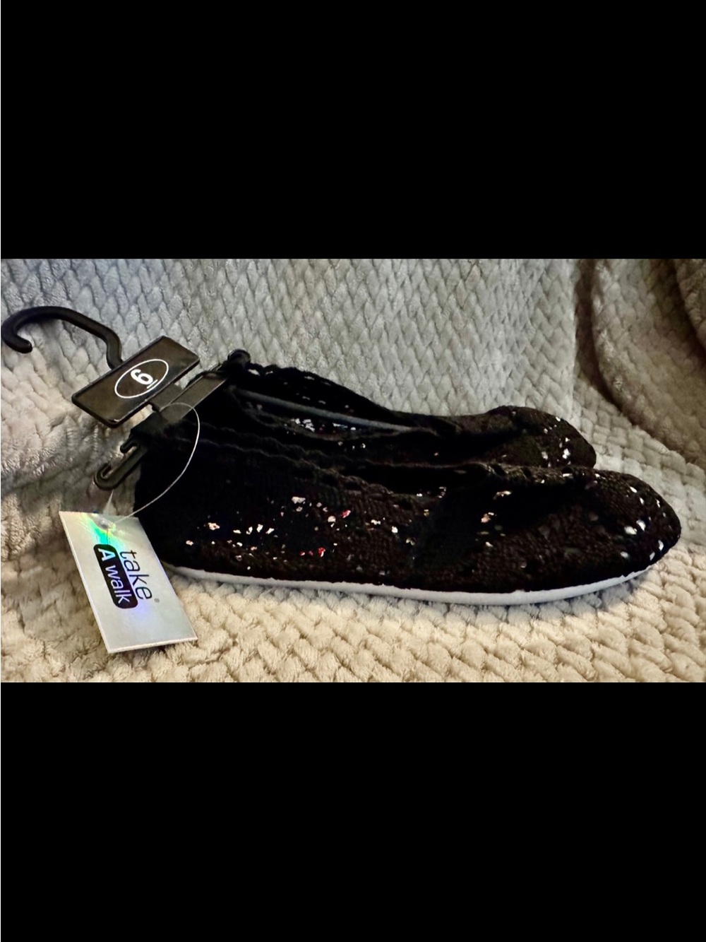 Black Lace Ballet Flats - Women's size 6